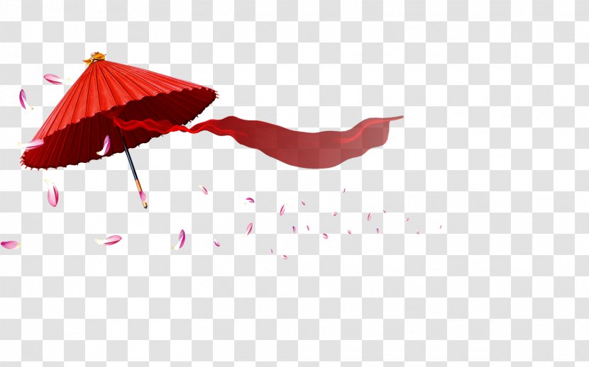 Oil-paper Umbrella - Pink - Red Transparent PNG