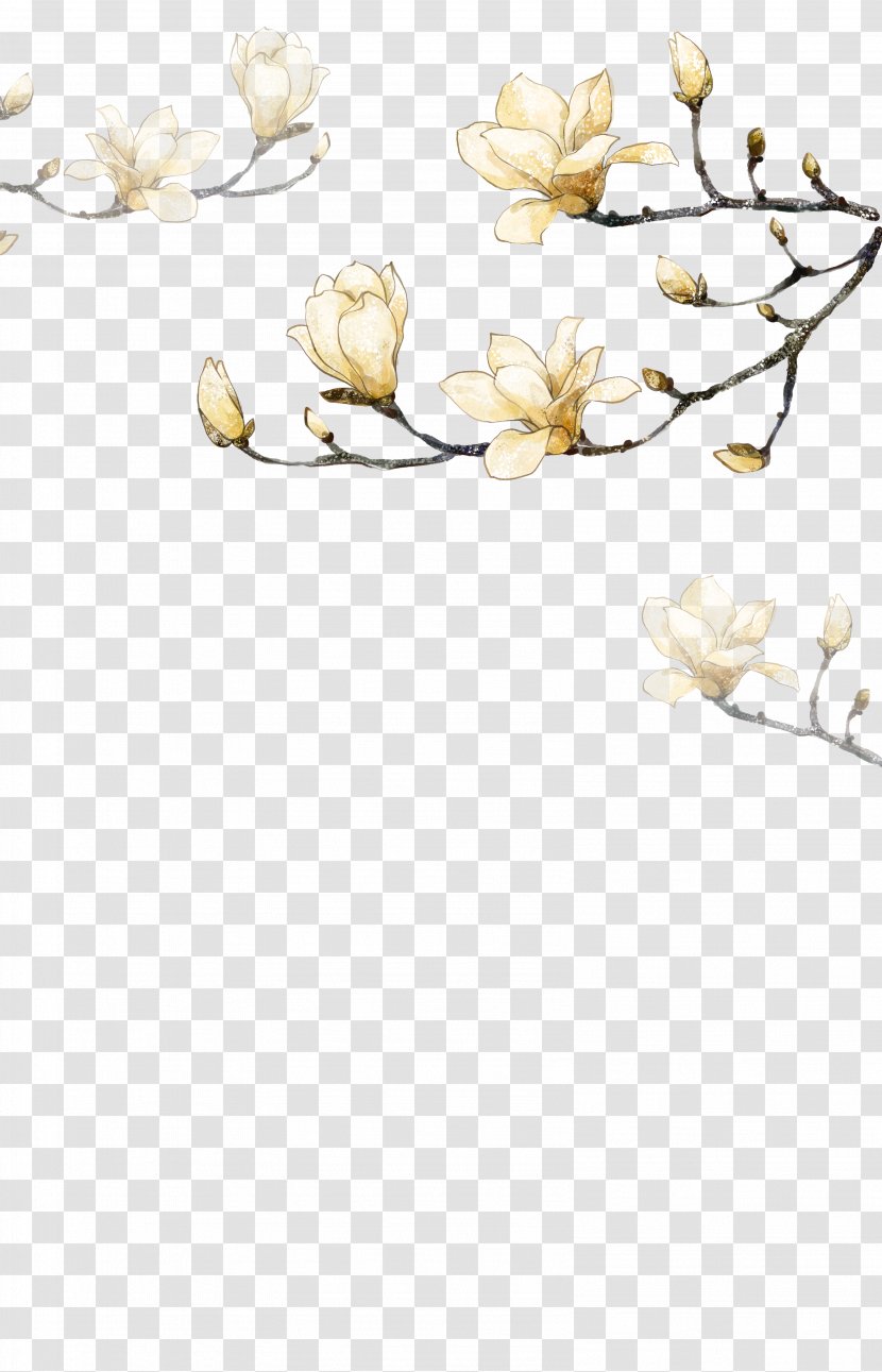 Hand-painted Flowers Corner Decorative Background - White - Tablecloth Transparent PNG