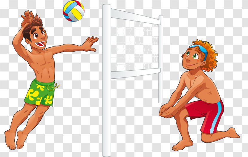 Beach Volleyball Royalty-free - Cartoon - Boy Playing Transparent PNG