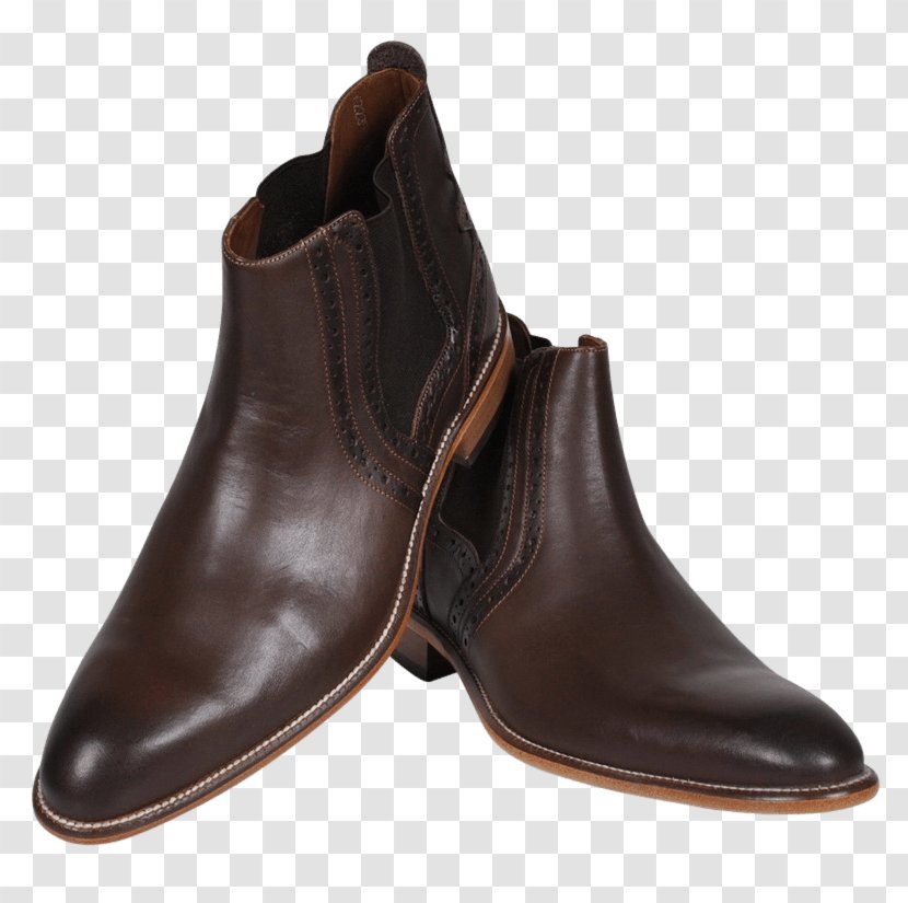 Leather Cowboy Boot Shoe - Brown - Full Mink Baseball Cap Transparent PNG