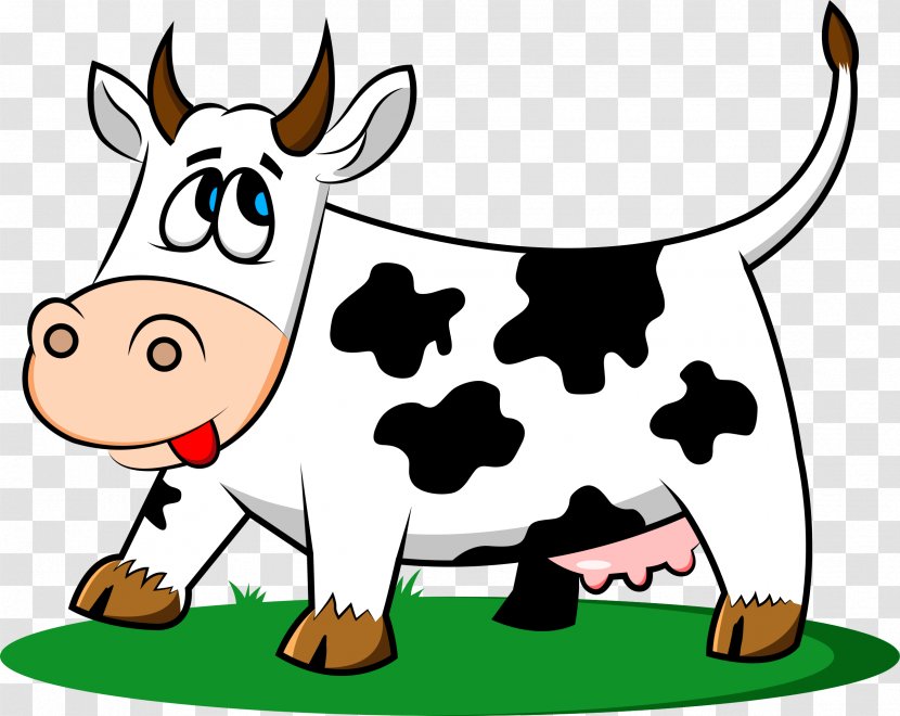 Milk Bos Taurus Dairy Cattle Clip Art Holstein Friesian - Grass Transparent PNG