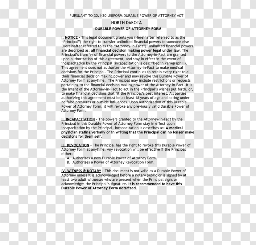 Power Of Attorney Form Document Legal Instrument Revocation - Paper Transparent PNG