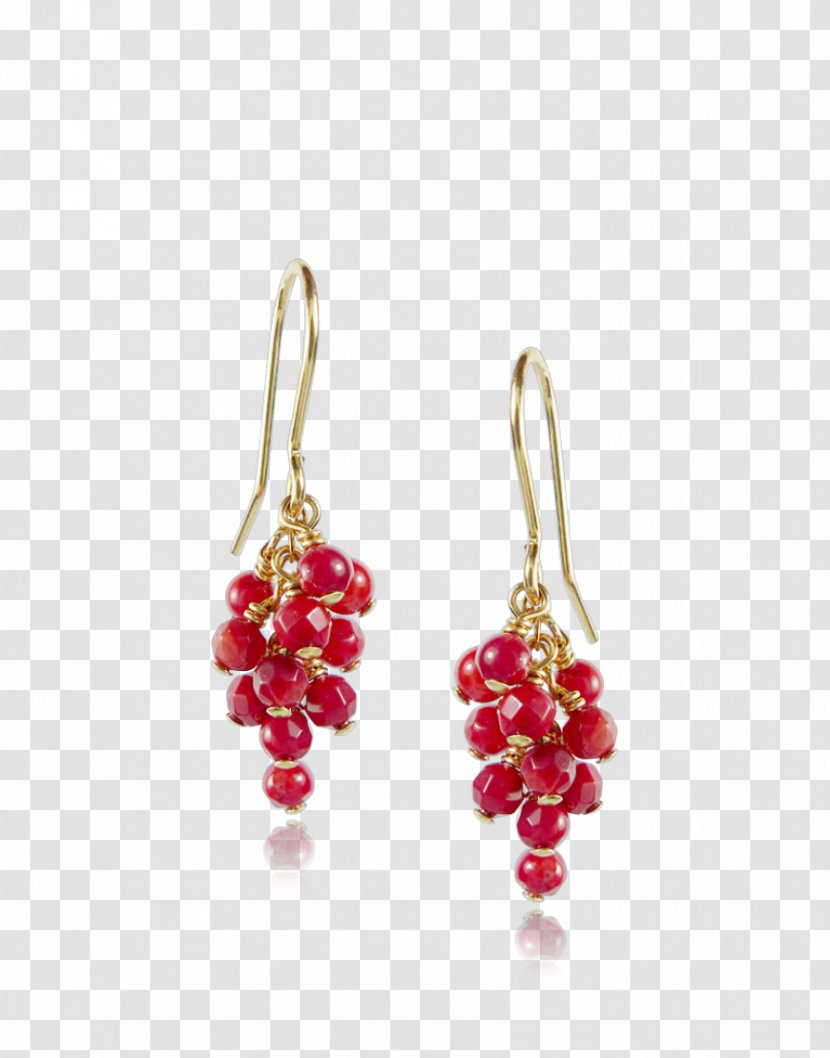 Earring Ruby Jewellery Gemstone Silver - Carat - Hanging Beads Transparent PNG