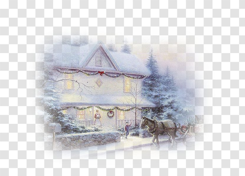 Christmas Landscape Painting Art Canvas - Freezing Transparent PNG