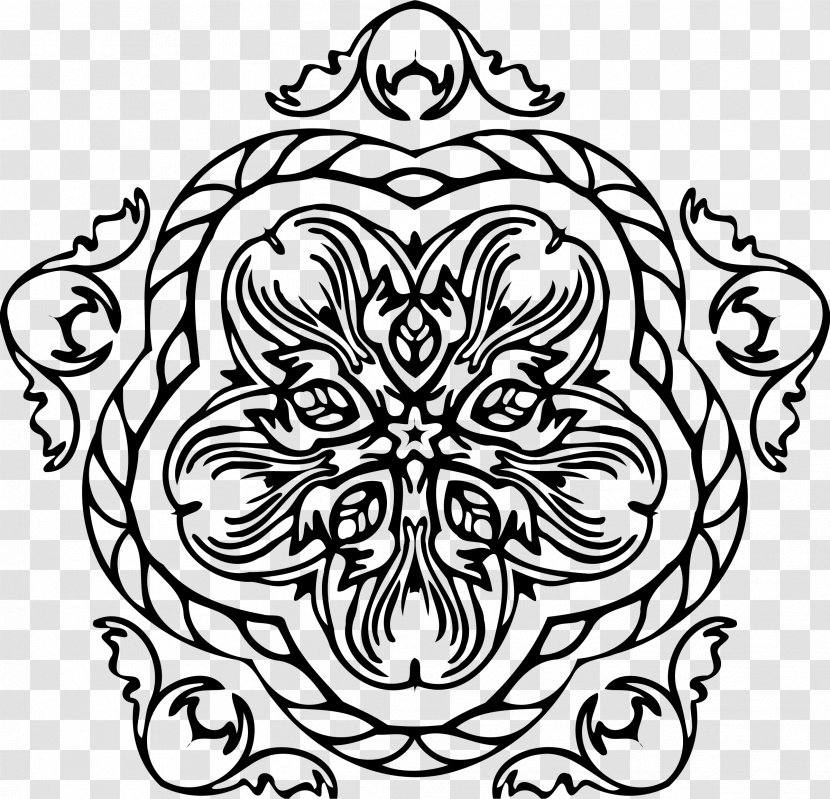 Flower Line Art - Crest - Motif Transparent PNG