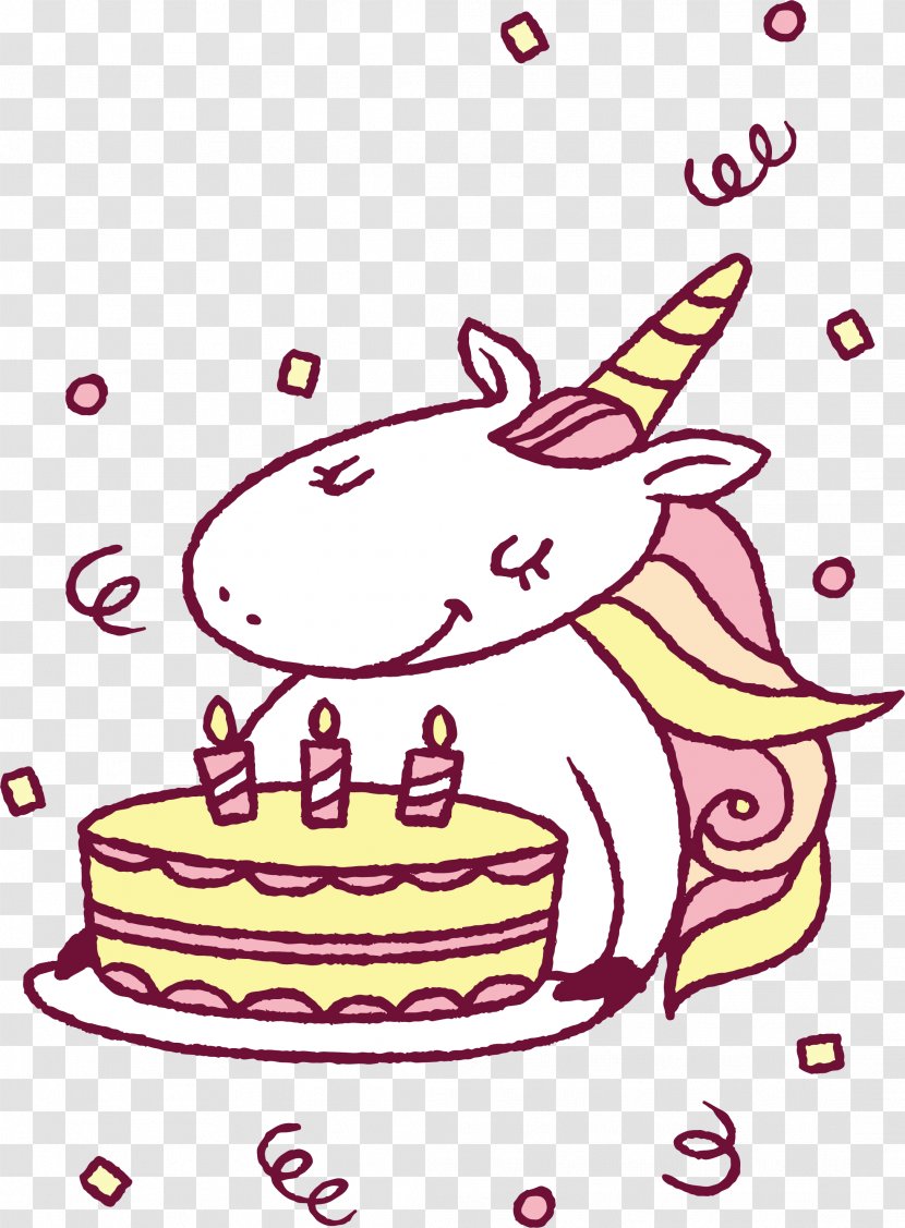 Birthday Unicorn Greeting Card - Nose - A Lovely Transparent PNG