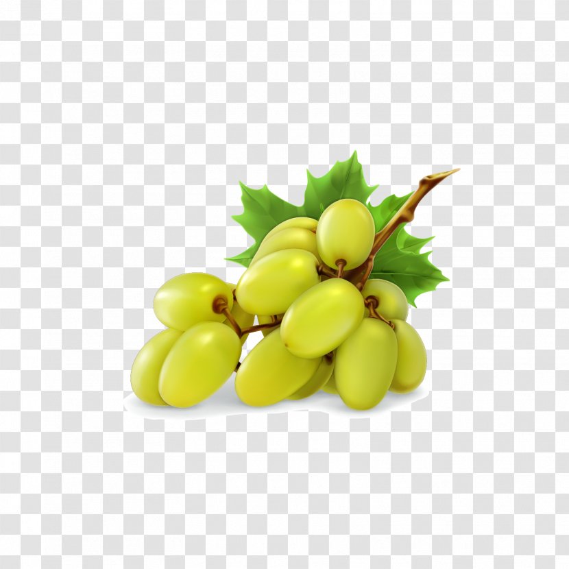 Juicer Grape - Fruit - A String Of Green Grapes Transparent PNG