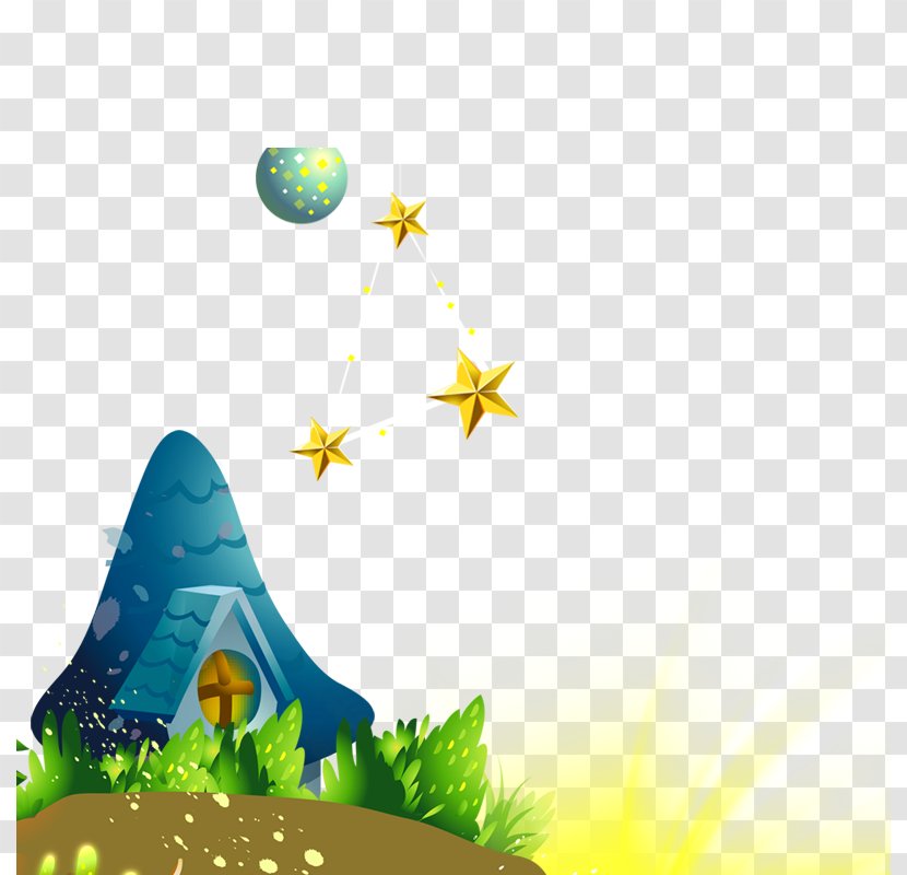 Fairy Tale Decoration Drawing Wallpaper - Gratis - Cartoon Small House Pattern Transparent PNG