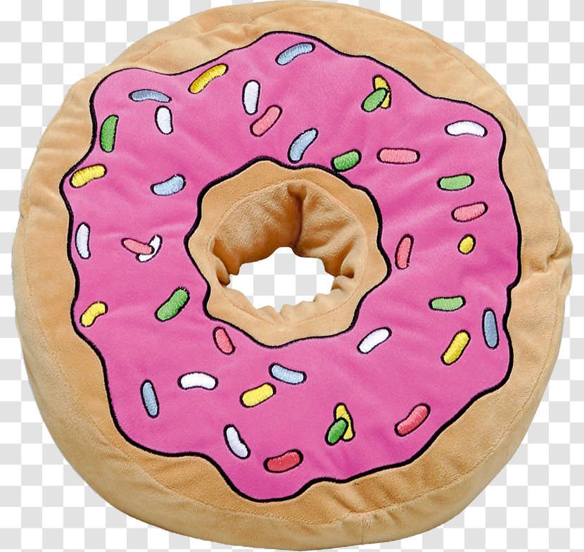 Donuts Homer Simpson Cushion Pillow Ciambella - Pink Transparent PNG