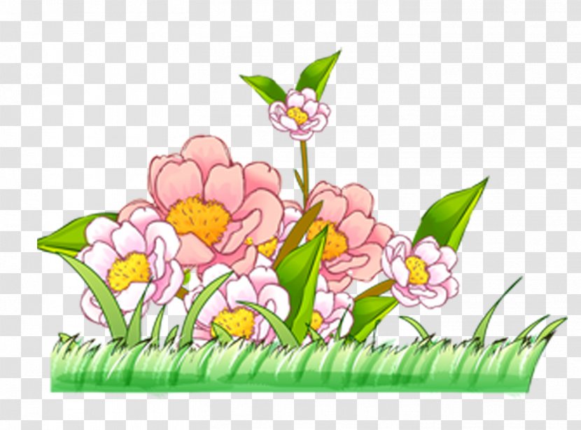 Floral Design Clip Art - Petal - Pink Cartoon Flower Grass Decoration Pattern Transparent PNG