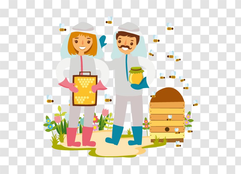 Beekeeper Beekeeping Beehive European Dark Bee - Illustration Psd Transparent PNG