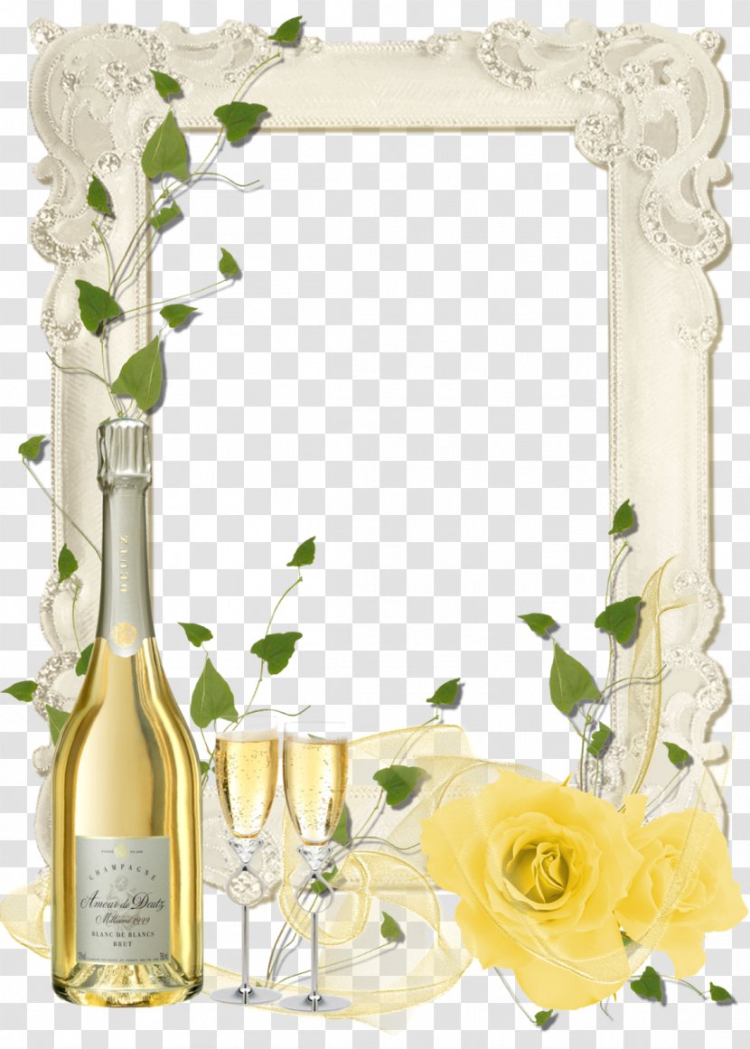 Champagne Rosé Picture Frames Cider Clip Art - Flower Bouquet - Forgetmenot Transparent PNG