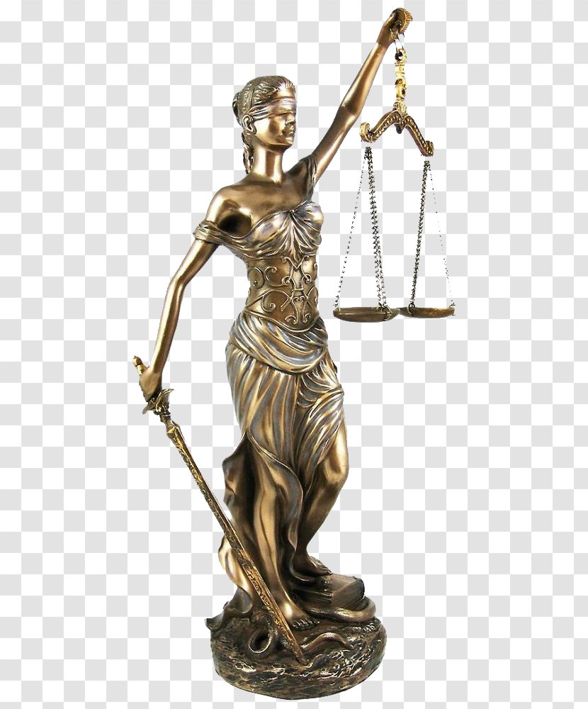 Lady Justice Bronze Sculpture Themis Statue - Lawyer Transparent PNG