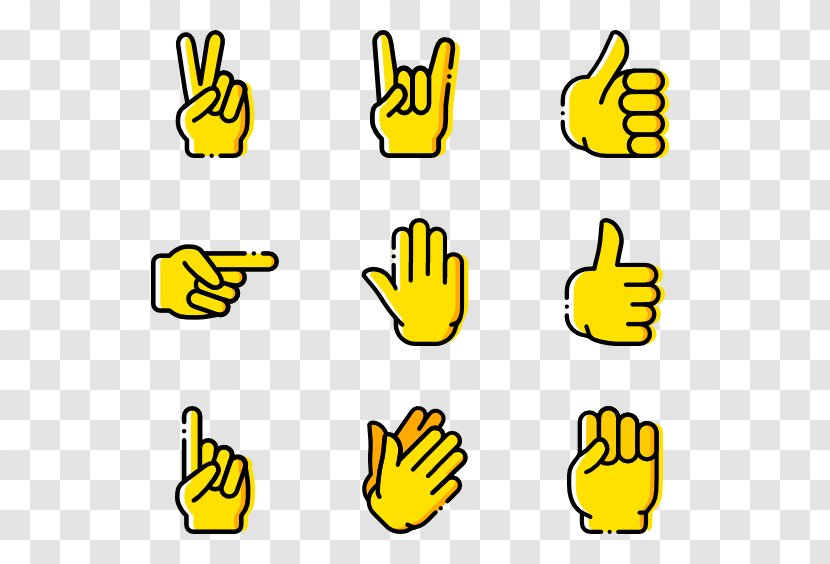 Clip Art - Yellow - Hand Transparent PNG