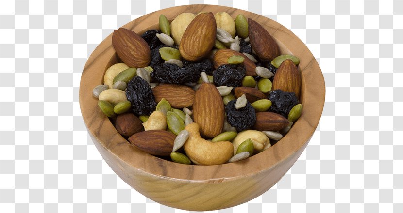 Mixed Nuts Vegetarian Cuisine Trail Mix Food - Bowl Transparent PNG