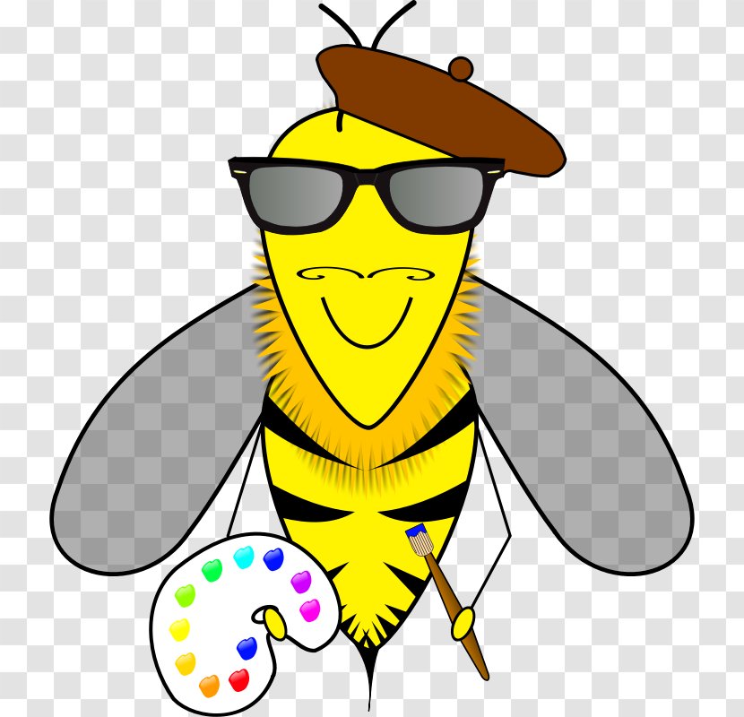 Honey Bee Beehive Clip Art - Yellow - Hipster Cliparts Transparent PNG