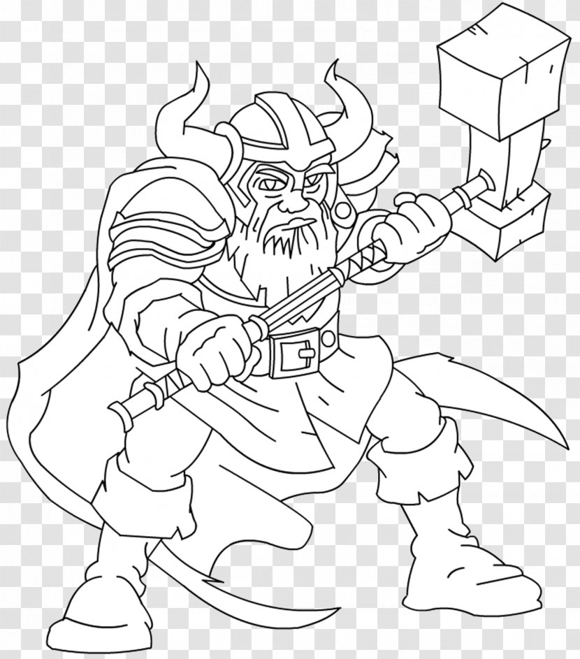 Line Art Drawing - Color - Dwarf Transparent PNG