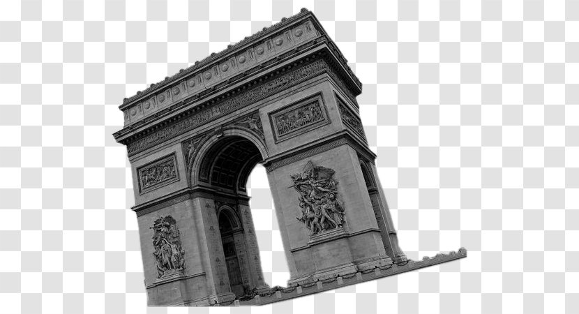 Triumphal Arch Facade Monument Historic Site Classical Architecture - Ancient Roman - Monochrome Transparent PNG