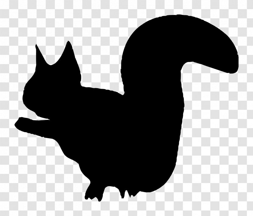 Squirrel Clip Art - Black And White - Silhoutte Transparent PNG