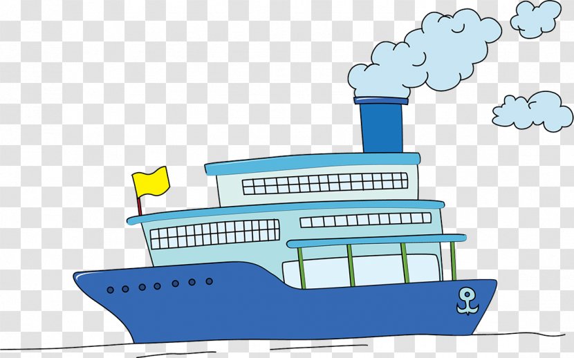 Cruise Ship Drawing Clip Art - Area - Vector Cartoon Boat Transparent PNG