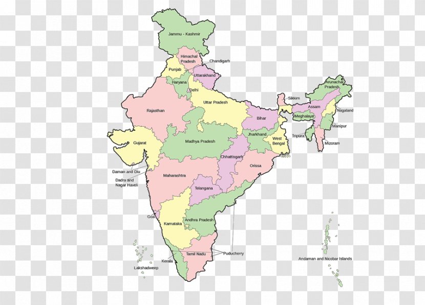 States Of India Map Globe United America - Mapa Polityczna Transparent PNG