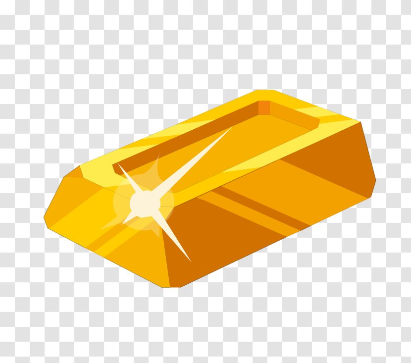 Gold Bar Brick Clip Art - Orange Transparent PNG
