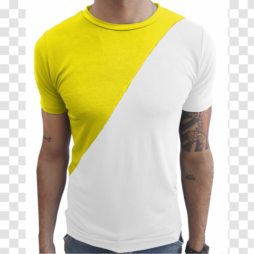 T-shirt Yellow Sleeve White - Color Transparent PNG