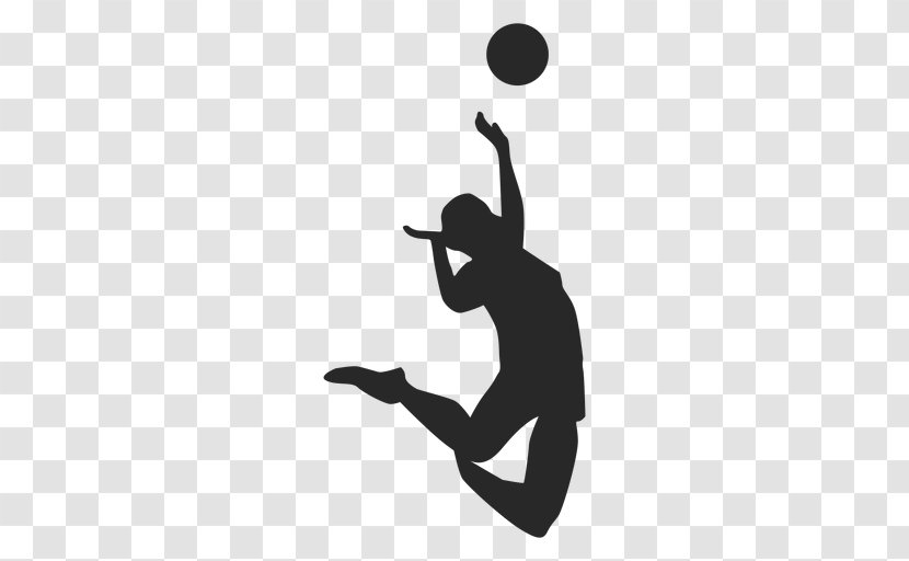 Volleyball Player Sports Silhouette - Black Transparent PNG