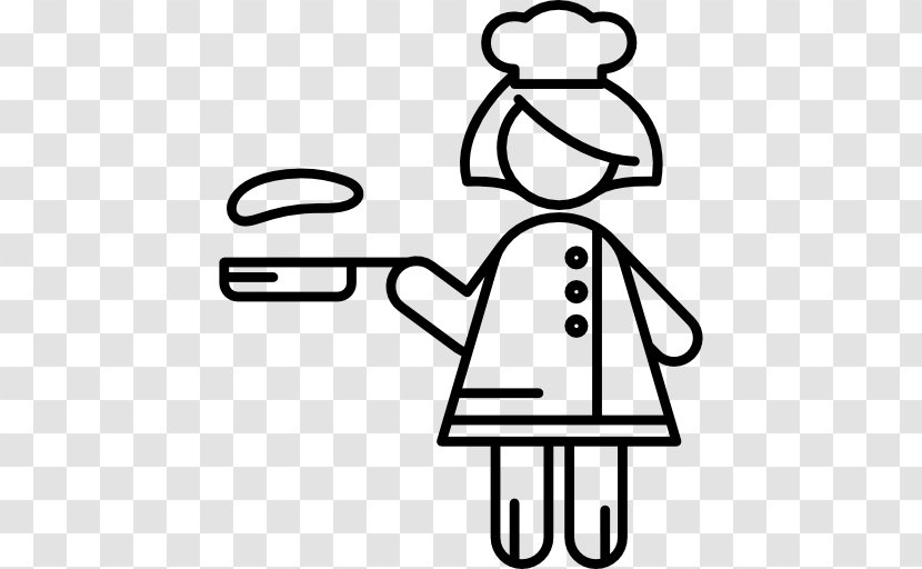 Dishwashing Symbol - Line Art - Female Chef Transparent PNG