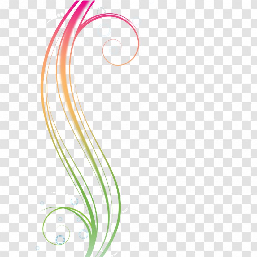 Flowering Plant Angle Font - Colorful Lines Transparent PNG