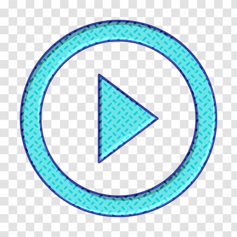 Circle Icon Play - Aqua - Symbol Electric Blue Transparent PNG