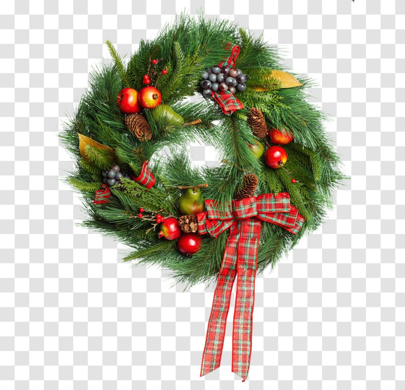 Christmas Ornament Santa Claus Wreath Decoration - Decor - Green Garland Transparent PNG