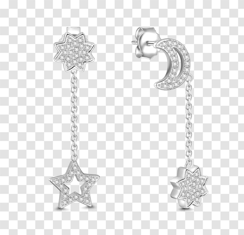 Earring Silver Bracelet Jewellery - Jeweler - Crescent Moon Earrings Transparent PNG