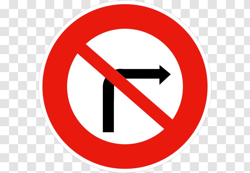 Traffic Sign Panneau D'interdiction De Tourner à Droite Ou Gauche En France Road Symbol - Area Transparent PNG