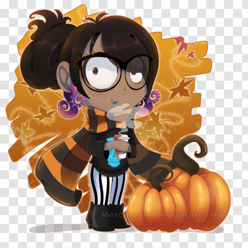 Figurine Cartoon Character Fiction - Pumpkin Spice Latte Transparent PNG