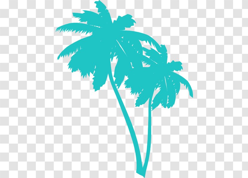 Clip Art Palm Trees Openclipart Image - Tree - Blue Coconut Transparent PNG