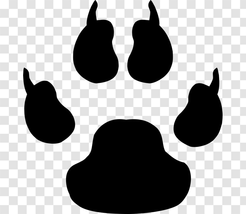Cat Paw Footprint Dog Clip Art - Black Transparent PNG