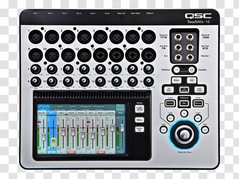 Microphone Audio Mixers QSC Products Digital Mixing Console - Mixer Transparent PNG