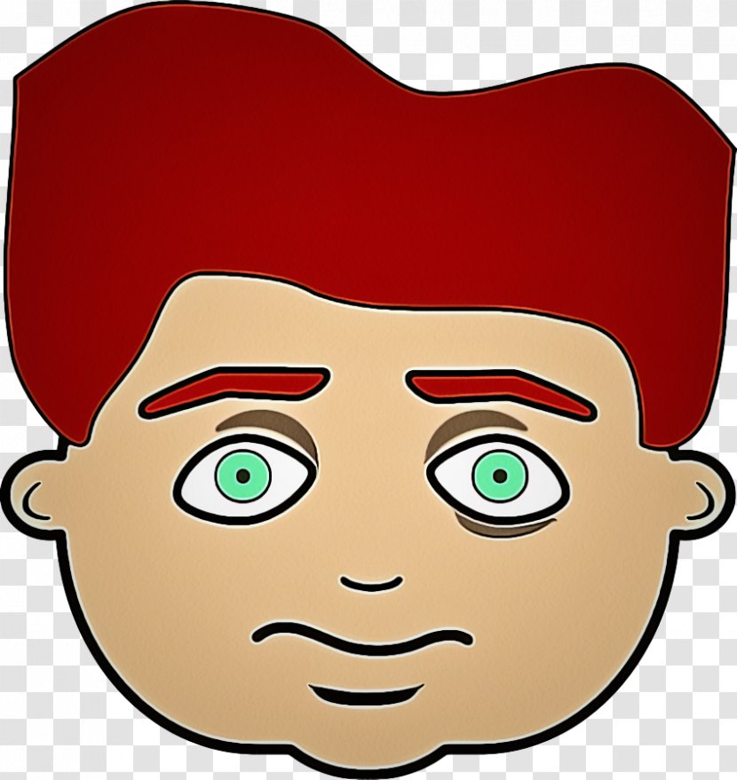 Face Hair Cartoon Cheek Forehead - Red Eyebrow Transparent PNG