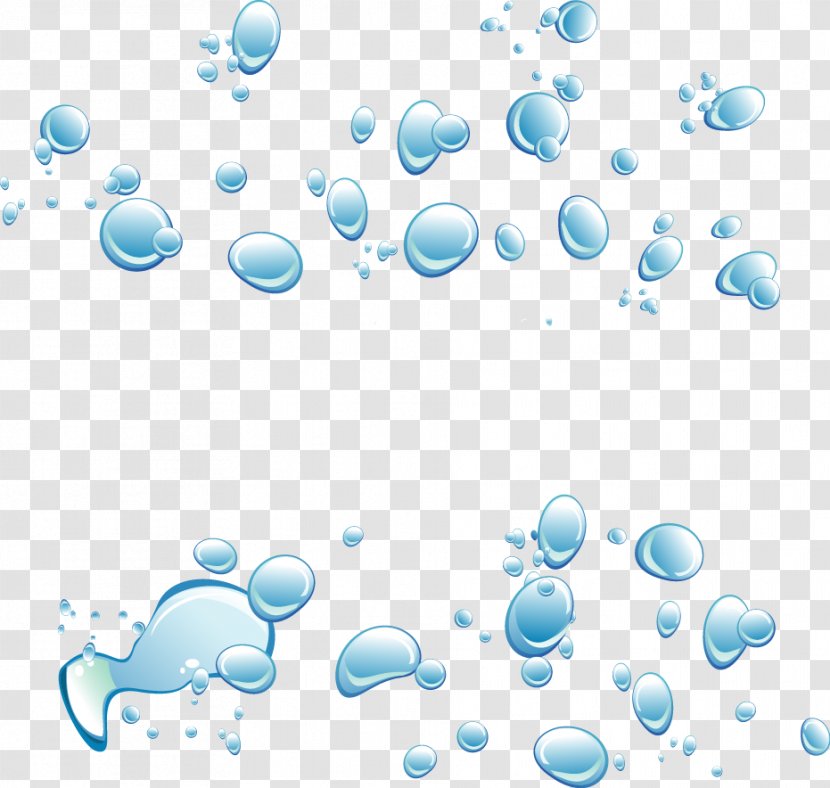 Drop Bubble Euclidean Vector - Azure - Cartoon Fine Water Droplets Transparent PNG