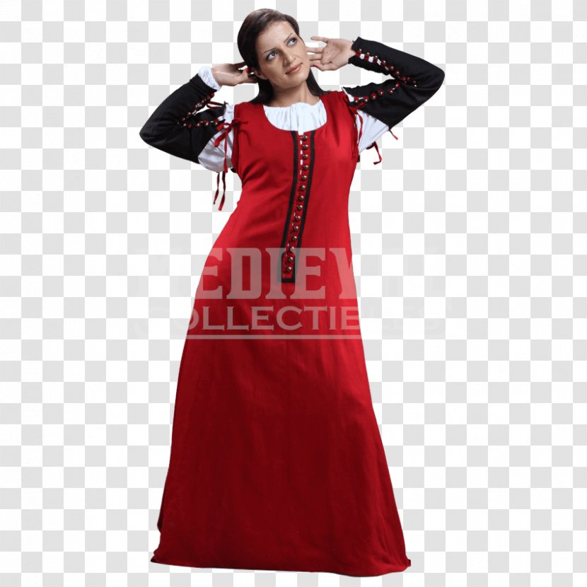 Middle Ages Gown Sleeve Dress English Medieval Clothing - Flower Transparent PNG