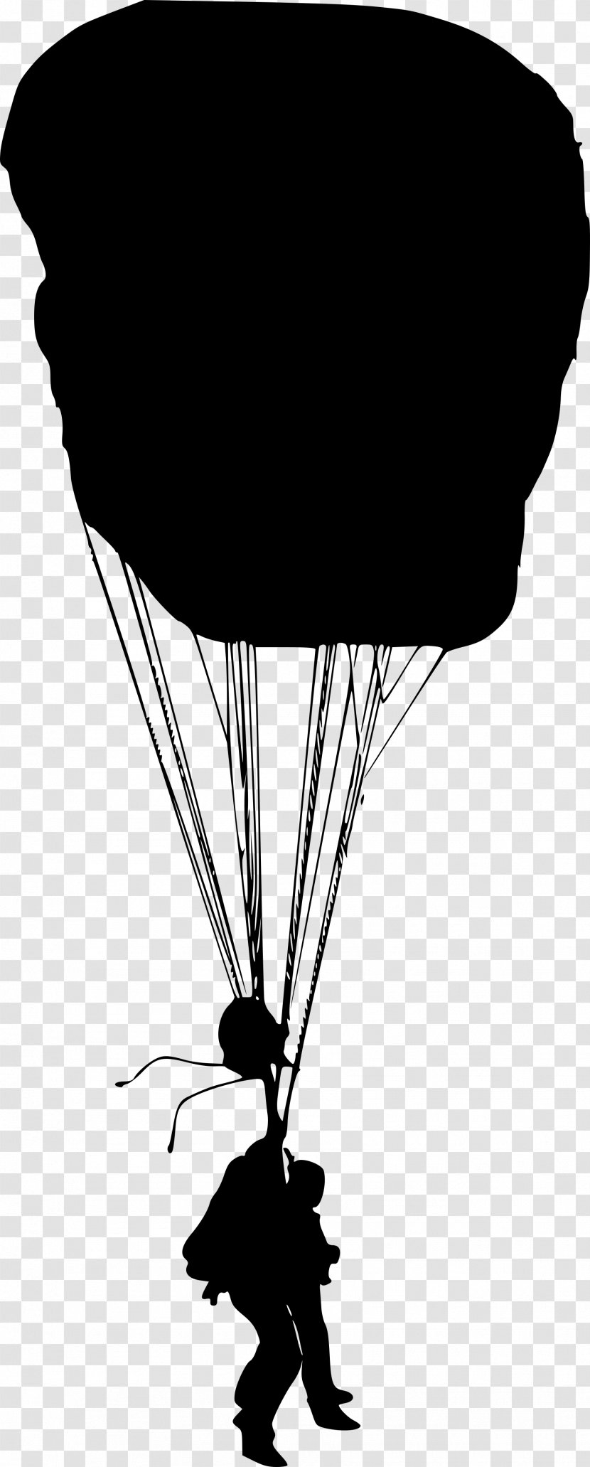 Leather / Red/Blue Silhouette Paratrooper Photography Black & White - Parachute - MMary Poppins Transparent Transparent PNG