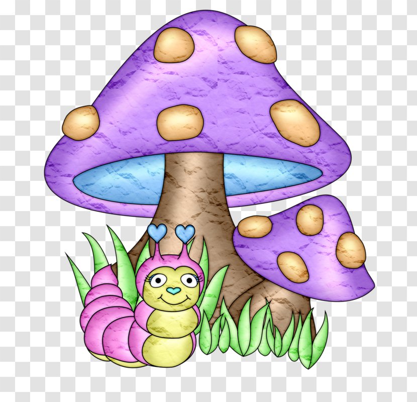 Painting Drawing - A Worm In Purple Mushrooms Under Transparent PNG