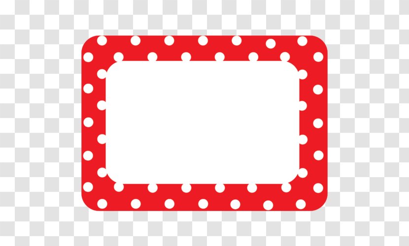 Polka Dot Name Tag Teacher Education Label - Red Transparent PNG