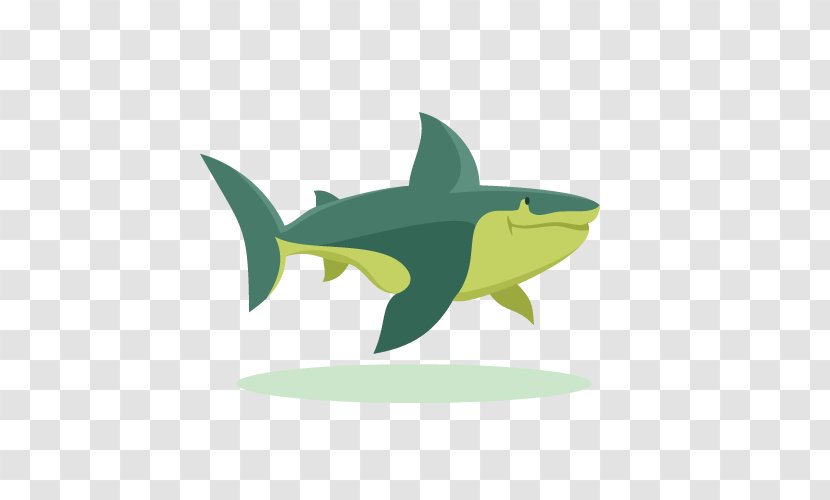 Great White Shark Clip Art - Green - Vector Transparent PNG