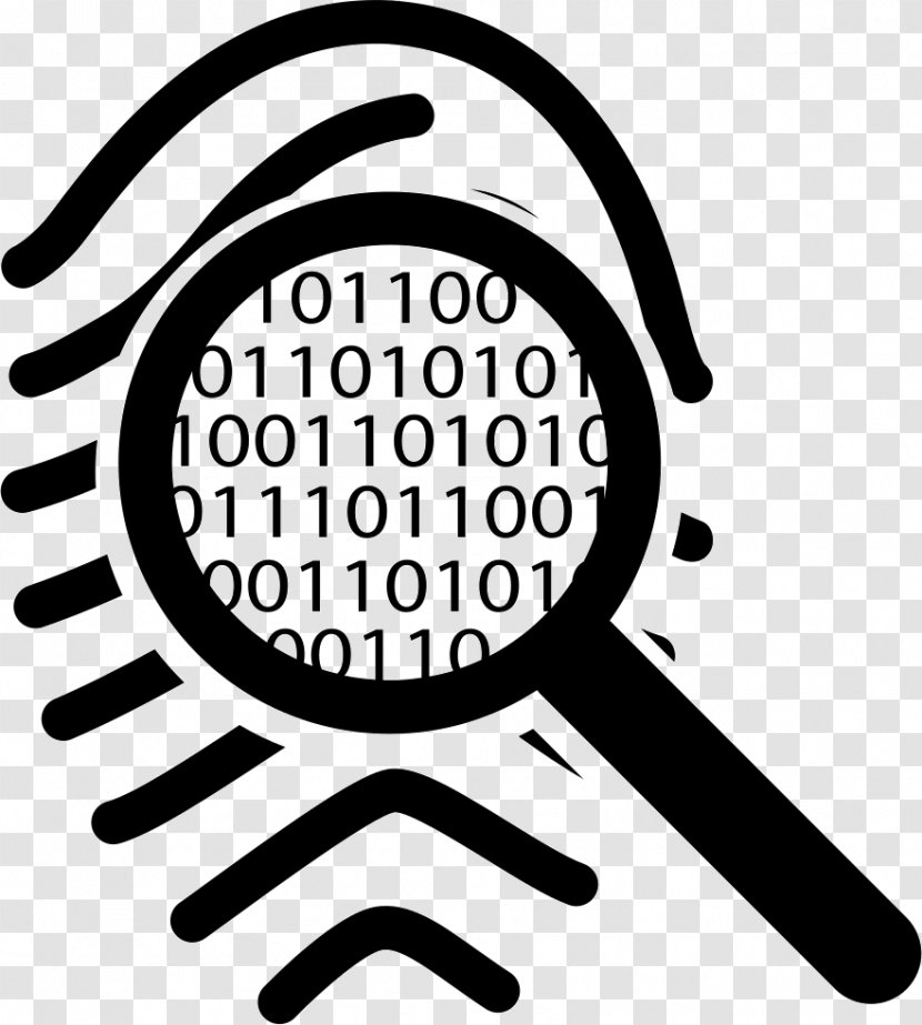 Fingerprint Magnifying Glass Binary Code Transparent PNG