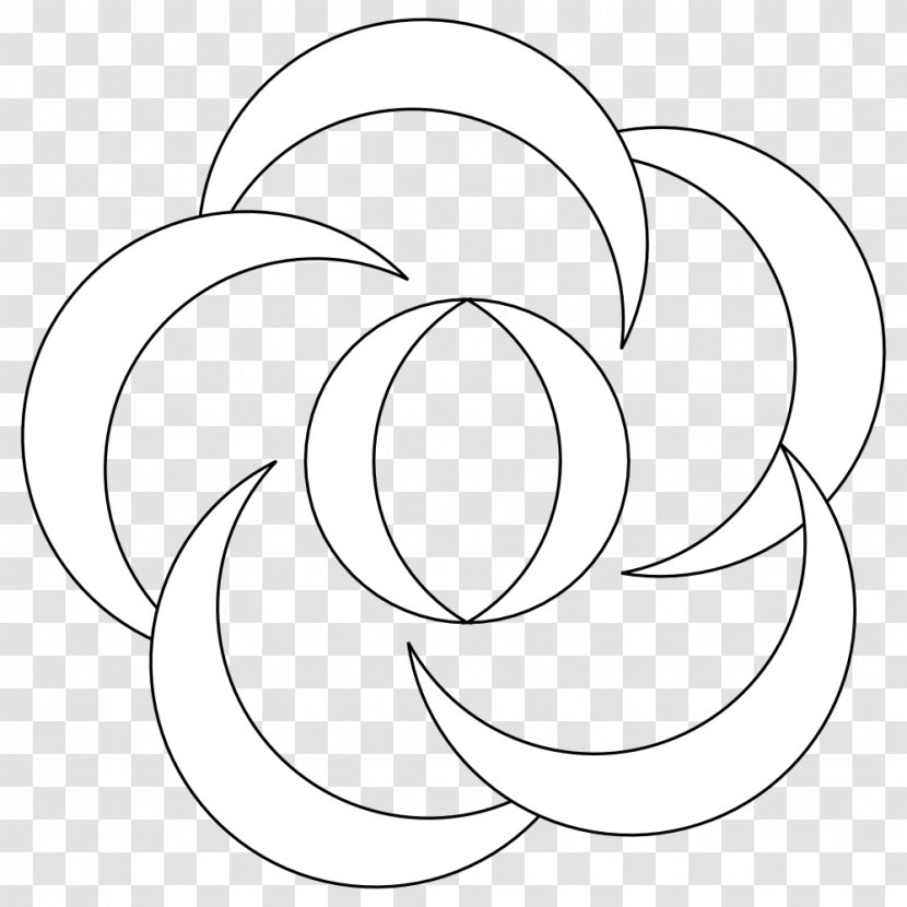 Circle Black And White Line Art Area Pattern - Monochrome - Images Of Flowers Transparent PNG