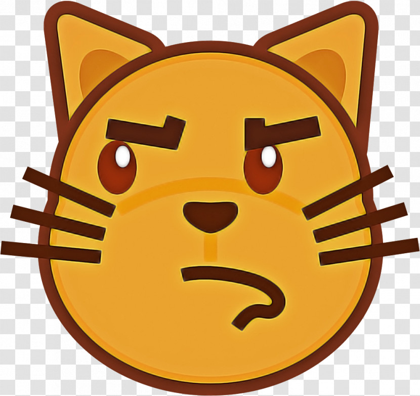 Cat Emoji Kitten Smile Cartoon Transparent PNG