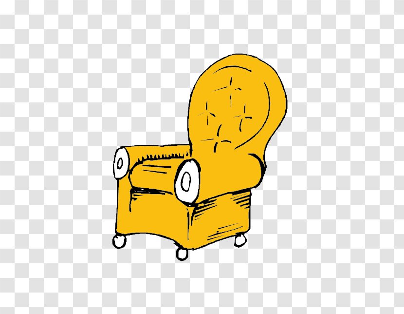 Massage Chair Table Couch Furniture - Cartoon - Yellow Armchair Perspective Transparent PNG