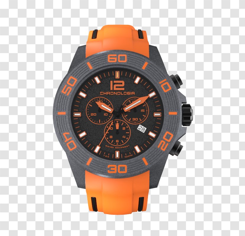 Military Watch Mido Quartz Clock - Orange Transparent PNG